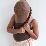 signature dad cap - brown / red