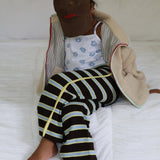 hudson knit pant - brown / blue stripe