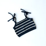bobbie crop top -navy / white stripe