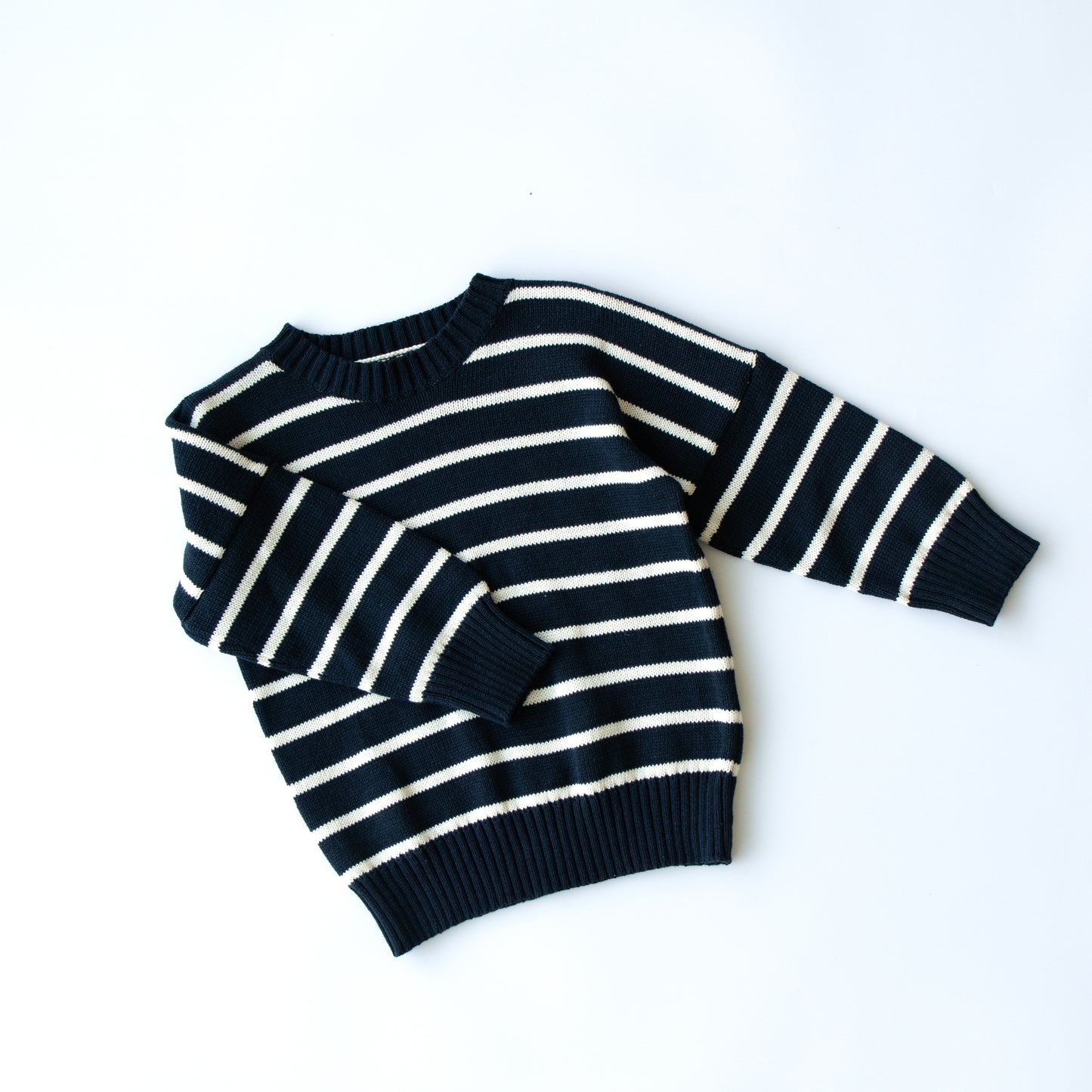 leon knit sweater - navy / white stripe