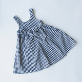 yasmin wrap dress - navy gingham