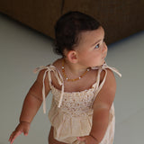 raphael hand smocked romper - orange check