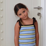 bobbie dress - blue / yellow stripe