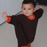 goldie waffle romper - chilli and chocolate