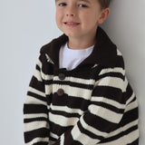 banjo knit sweater - chocolate stripe PRE ORDER