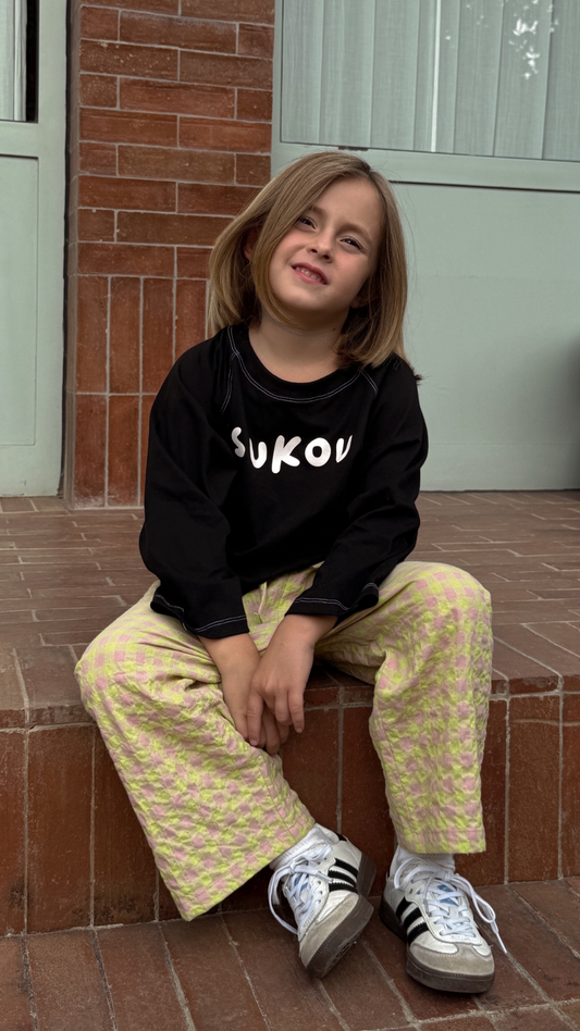 nova pants - electric green check
