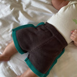 luca athletic bike shorts - chocolate / green