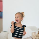 bobbie crop top -navy / white stripe