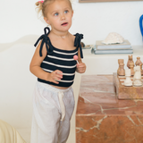 bobbie crop top -navy / white stripe