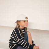 leon knit sweater - navy / white stripe