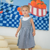 yasmin wrap dress - navy gingham