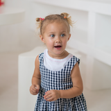 yasmin wrap dress - navy gingham