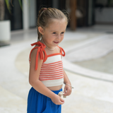 bobbie crop top -orange / off white