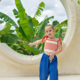 bobbie crop top -orange / off white