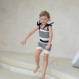 bobbie knit short - off white / black