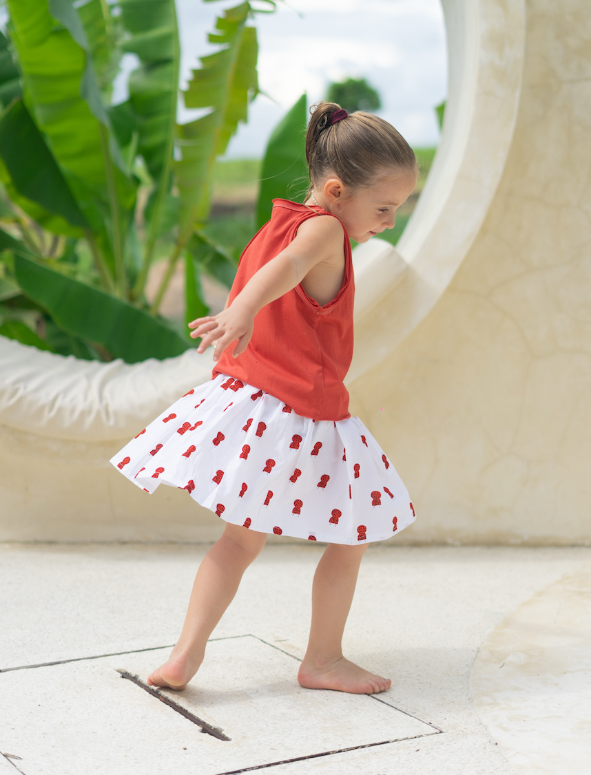 nika corduroy skirt - ladybug