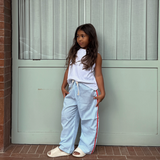 paloma pants - blue / red stripe