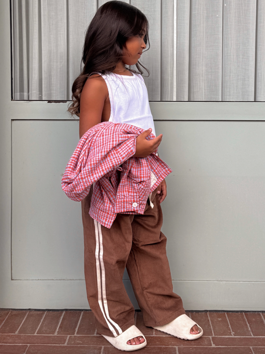 paloma pants - chocolate stripe