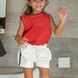 levi shorts - white stripe heart