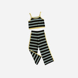 hudson knit pant - brown / blue stripe PRE ORDER
