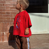 paloma pants - chocolate / blue stripe