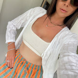 lottie women's short - orange / green stripe