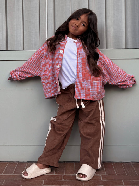 joey jacket - red / blue check