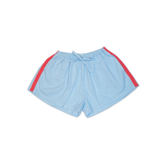 lottie women's short - blue / red stripe