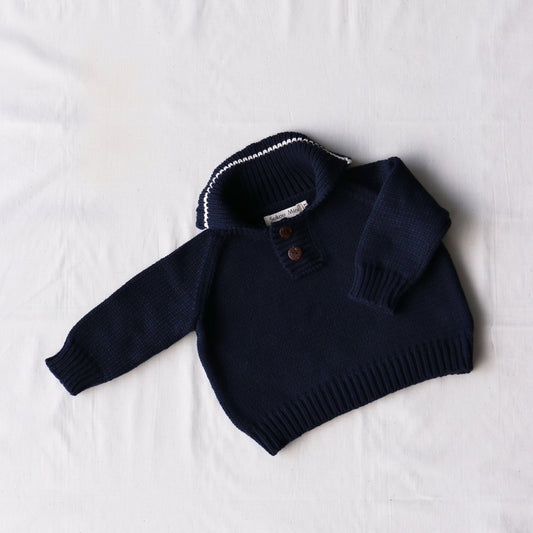 banjo knit sweater - navy stripe