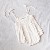 raphael smocked romper - off white