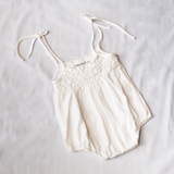 raphael smocked romper - off white