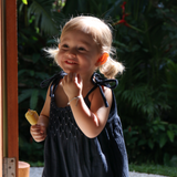 raphael smocked romper - navy