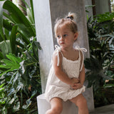 raphael smocked romper - off white