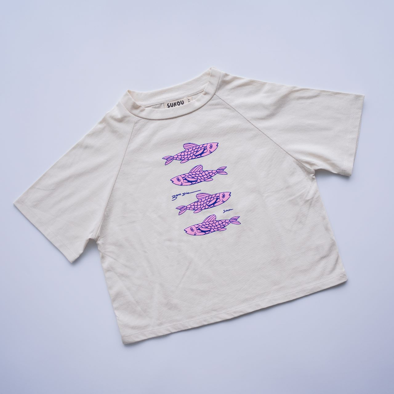 sukou signature t-shirt sardines - pink / blue